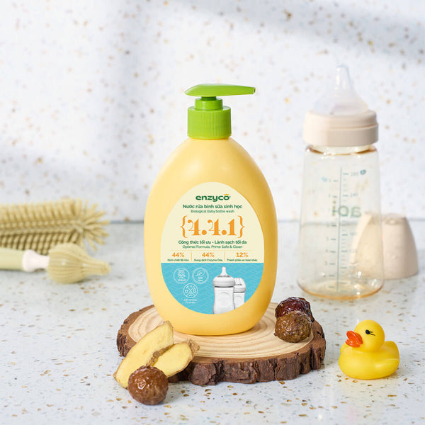 Nước rửa bình sữa sinh học Enzyco từ bồ hòn và dứa - đạt chứng nhận Ecodetergent bởi Ecocert - 465 ML