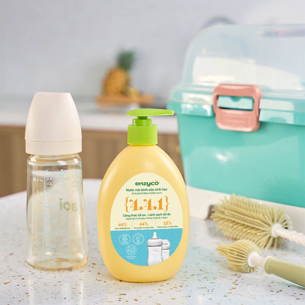 Nước rửa bình sữa sinh học Enzyco từ bồ hòn và dứa - đạt chứng nhận Ecodetergent bởi Ecocert - 465 ML