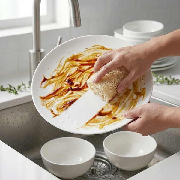 Xơ mướp rửa chén Enzyco - 100% xơ mướp tự nhiên, không tẩy trắng, sạch sâu mọi bề mặt,an toàn da tay,thân thiện môi trường