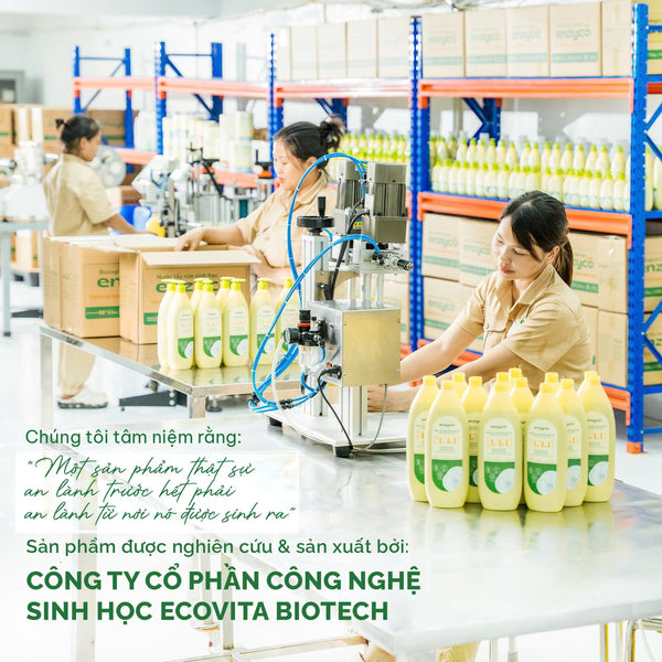 Nước rửa chén bát sinh học Enzyco từ bồ hòn và dứa - đạt chứng nhận Ecodetergent bởi Ecocert - 465 ml