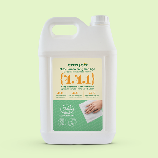 Enzyco Nước lau đa năng sinh học - đạt chứng nhận Ecodetergent bởi Ecocert - Hương nhu - 10L