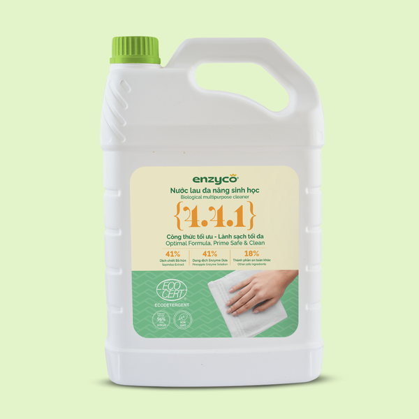 Enzyco Nước lau đa năng sinh học - đạt chứng nhận Ecodetergent bởi Ecocert - Hương nhu - 4L