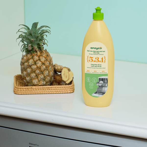 Enzyco Gel rửa chén bát sinh học cho máy - Đạt chứng nhận Ecodetergent bởi Ecocert - Chai 850ML