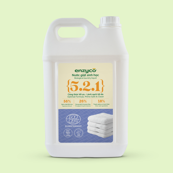 Enzyco Nước giặt sinh học - đạt chứng nhận Ecodetergent bởi Ecocert - 10L