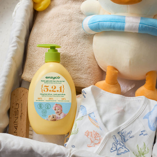 Nước giặt em bé sinh học Enzyco từ bồ hòn và dứa - đạt chứng nhận Ecodetergent bởi Ecocert - 465ML