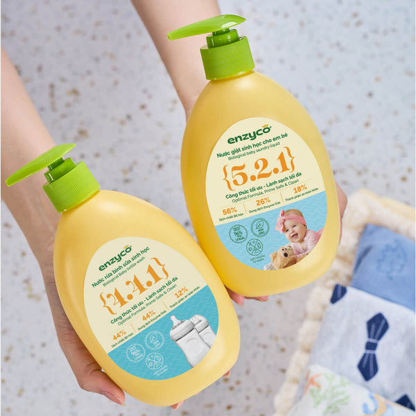 Nước giặt em bé sinh học Enzyco từ bồ hòn và dứa - đạt chứng nhận Ecodetergent bởi Ecocert - 465ML