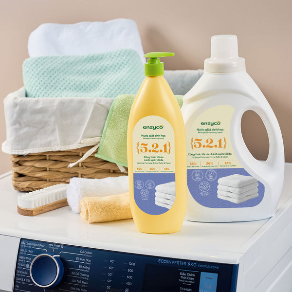 Nước giặt sinh học Enzyco từ bồ hòn và dứa - đạt chứng nhận Ecodetergent bởi Ecocert - 870ML