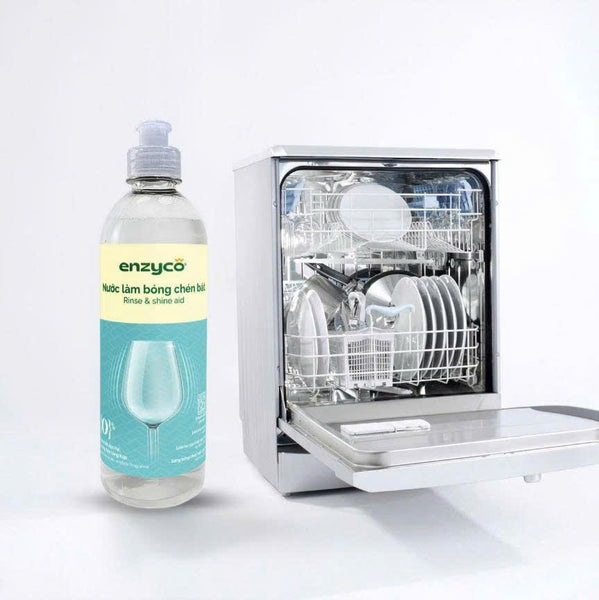 Nước Làm Bóng Chén Bát Enzyco 500ml – Làm khô nhanh, sáng bóng, an toàn từ Axit chanh & Dầu dừa