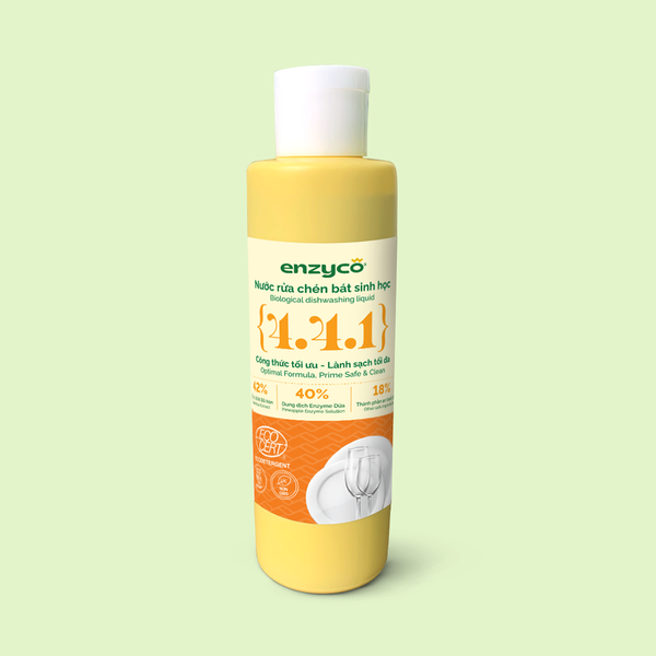 Enzyco Nước rửa chén bát sinh học - đạt chứng nhận Ecodetergent bởi Ecocert | Hương cam - 100ml