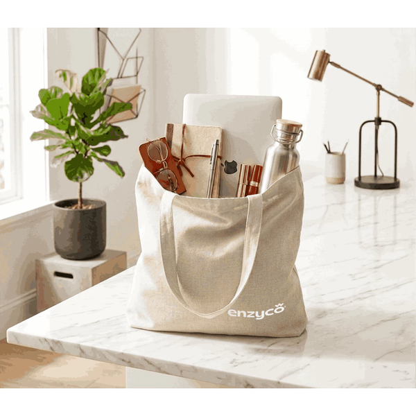 Túi Canvas Enzyco 40x35cm – Túi vải thân thiện môi trường, tái sử dụng nhiều lần, đựng đồ tiện lợi