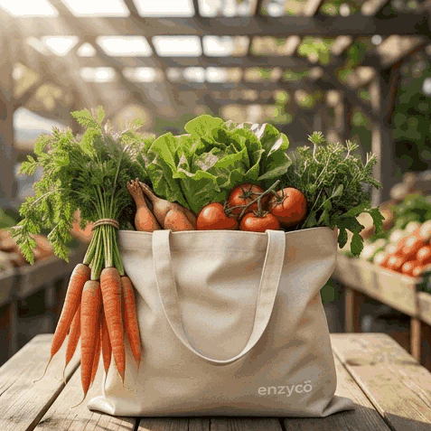 Túi Canvas Enzyco 40x35cm – Túi vải thân thiện môi trường, tái sử dụng nhiều lần, đựng đồ tiện lợi