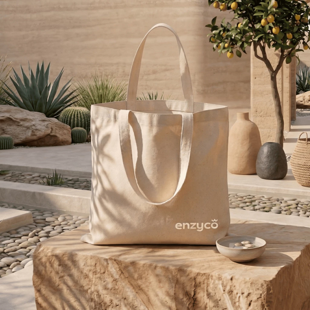 Túi Canvas Enzyco 40x35cm – Túi vải thân thiện môi trường, tái sử dụng nhiều lần, đựng đồ tiện lợi